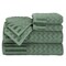 Hastings Home 6-Piece Cotton Deluxe Plush Bath Towel Set, Chevron Pattern Spa Luxury Decorative Towels, Green 115298RSY - alternate 2